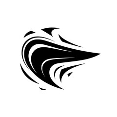 Abstract Black Speed Element on White Background