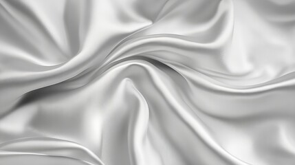 Obraz premium Elegant silver silk fabric draped softly luxurious texture background image grey flow shiny white