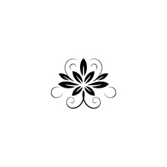 Elegant Floral Design in Black and White, Minimalist Graphic