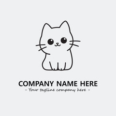 Cat character illustration black and white for logo company vector image
