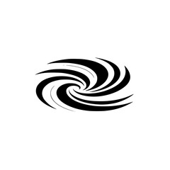 Black Spiral Logo, Minimalist Design on White Background