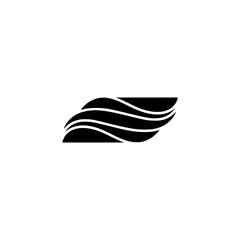 Abstract Minimalist Black Wave Logo Design on White Background