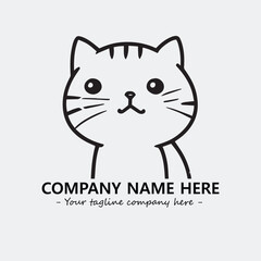 Cat character illustration black and white for logo company vector image
