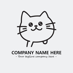 Cat character illustration black and white for logo company vector image
