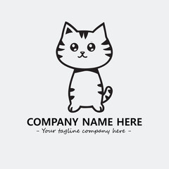 Cat character illustration black and white for logo company vector image
