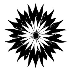 Black and White Floral Mandala: Geometric Pattern Design