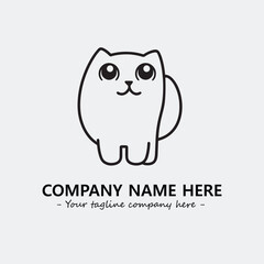 Cat character illustration black and white for logo company vector image
