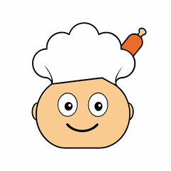 baker head with flour-dusted cheeks and a rolling pin