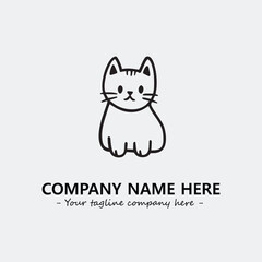 Cat character illustration black and white for logo company vector image
