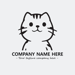 Cat character illustration black and white for logo company vector image
