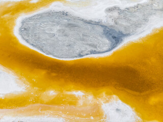 Scenery and mineralized lake of Ulungur Lake in Altay region of Xinjiang, China