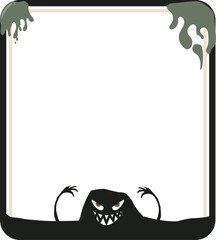 Ilustration Vector Twibbon Border Haloowen