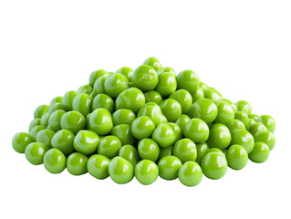 Isolated pile of green peas