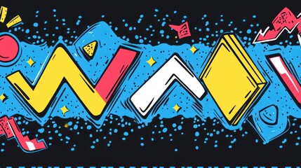 Colorful Abstract Geometric Pattern Illustration with Dots and Shapes Design