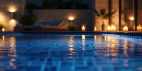 Nighttime Serenity: Tranquil Poolside Escape