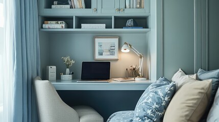 bedroom built in desk
