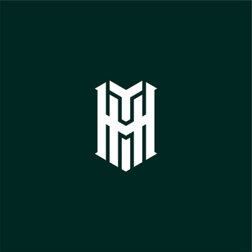 HYH Monogram logo concept on green background