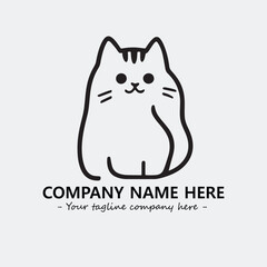 Cat character illustration black and white for logo company vector image
