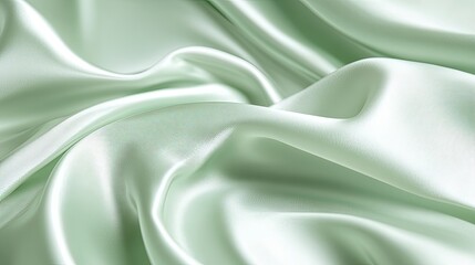 Fototapeta premium Silk Texture Green Fabric Elegant Soft Waves.