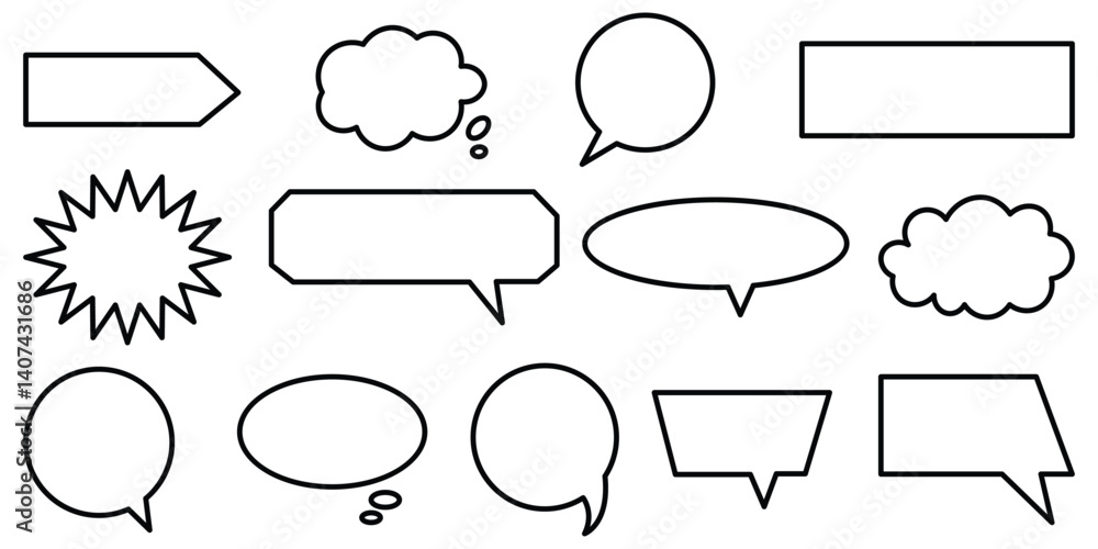 Poster speech bubble line icon symbol vector illustration. speech bubble outline shape vector design elemen