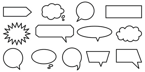 Obraz premium Speech bubble line icon symbol vector illustration. Speech bubble outline shape vector design element. dialog box shape message comic box shape vector