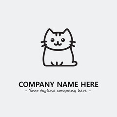 Cat character illustration black and white for logo company vector image
