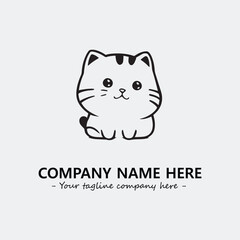 Obraz premium Cat character illustration black and white for logo company vector image 