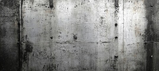 Obraz premium Silver metal panels texture background with dark grunge areas & rusty bolts