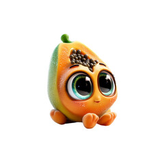 Adorable 3D Render of a Baby Papaya Character