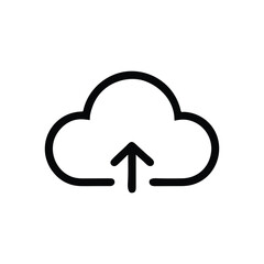 upload outline icon vector on white background. data upload icon. cloud upload icon vector 