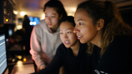 Fototapeta premium Night Lab Mentorship: Collaboration and Learning in Science