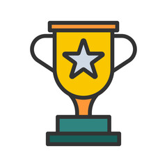 Trophy icon vector image. Suitable for mobile apps, web apps and print media.