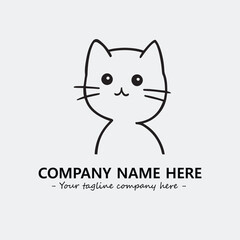 Obraz premium Cat illustration black and white for logo company vector image