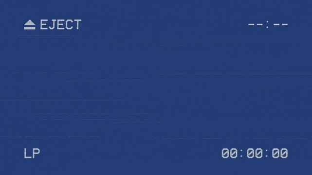Eject blue screen of video cassette recorder. Screen for ejecting the VHS cassette