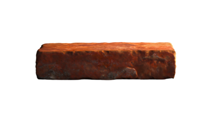 Classic brick used in house construction and insulation, brick on a transparent background, soft brick used in construction.