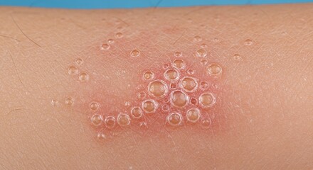 Fototapeta premium Detailed Close-up of Plaque Psoriasis Lesions on Light Skin