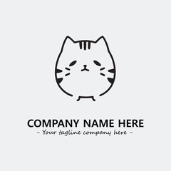 Cat illustration black and white for logo company vector image