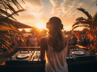 Smooth music plays at sunset with crowds dancing freely and creating vibrant vibes