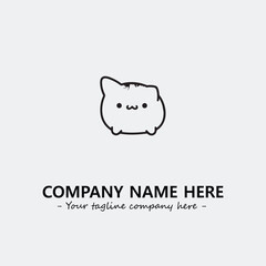 Cat illustration black and white for logo company vector image