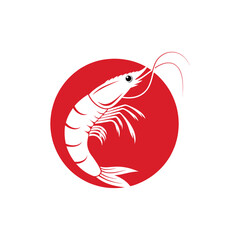 shrimp silhouette logo vector line art logo design