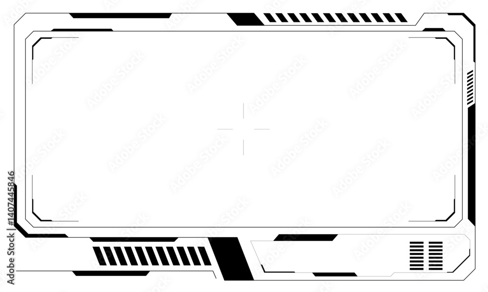 Poster hud frames black user interface elements design modern technology futuristic control panel screen di
