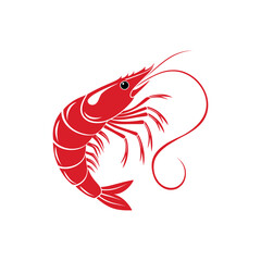 shrimp silhouette logo vector line art logo design