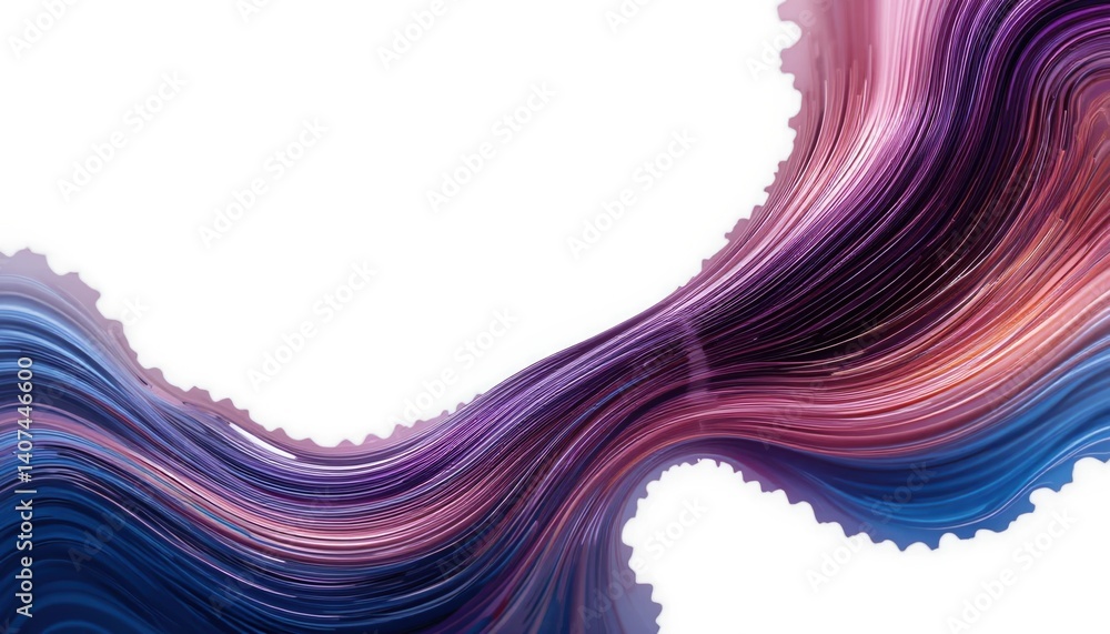 Poster dynamic flow of colorful waves abstract art digital design modern aesthetic horizontal perspective v