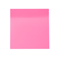 Vibrant Square Pink Paper Sticky Note for Office and School Use Isolated on PNG Background.