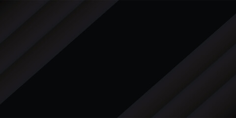 Obraz premium Black premium abstract background with luxury dark lines and darkness geometric shapes. Modern exclusive background for poster, banner, wallpaper and futuristic design concepts. Vector EPS 10