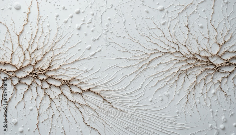 Poster biological neural network growth microenvironment close-up image abstract art natural patterns scien