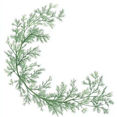 Delicate green foliage forming a circular shape.