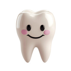 A healthy white tooth is isolated with a toothbrush for dental hygiene