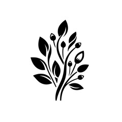 Elegant Black and White Floral Logo Design