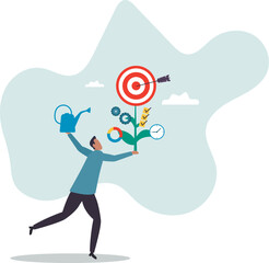 Business development plan, management or strategy to achieve target,character for design.